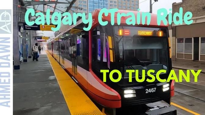 Calgary CTrain Ride in Downtown | Calgary's Light Rail System CTrain Ride From 1st St SW to Tuscany