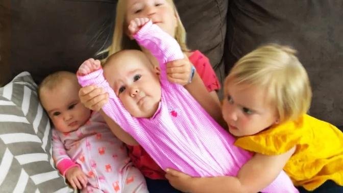 Funny Moments When Baby and Siblings Playing Together || Cool Peachy
