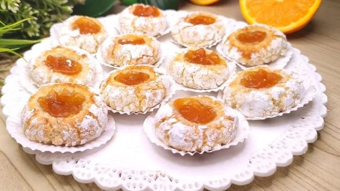 the  Famous jam biscuits 🍊 without flour without butter! melts in the mouth