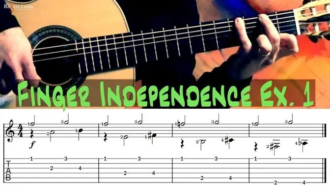 Finger Independence Ex. 1 - Includes Sheet Music/TAB - Robert Lunn
