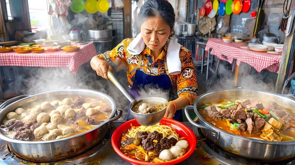 CHEAPEST NOODLES Ever!? $1.25 Soup Near School Draws Huge Crowd! 💥🇰🇭