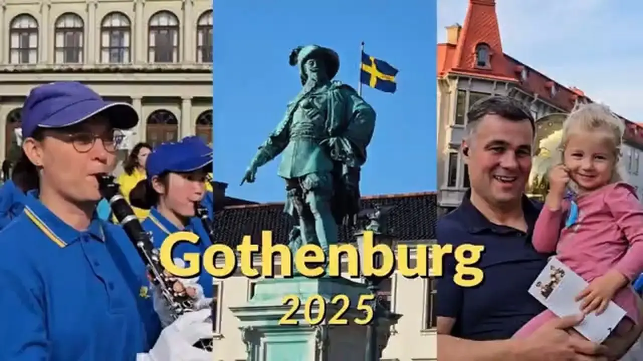 European Tian Guo Marching Band parade in Gothenburg, Sweden